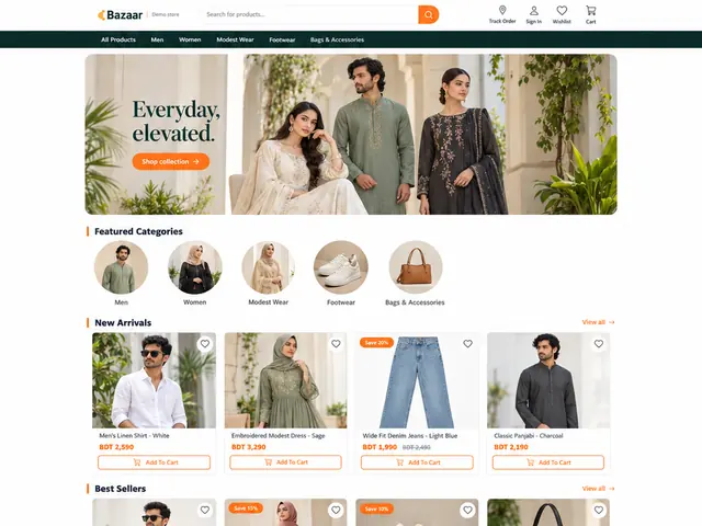 Bazaar ফ্যাশন স্টোরের নমুনা